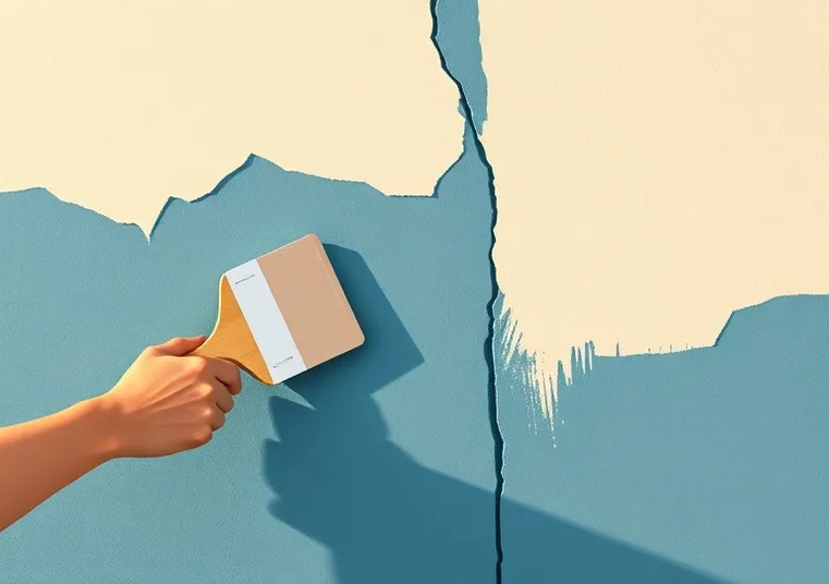Ponçage et rebouchage des fissures avant mise en peinture
